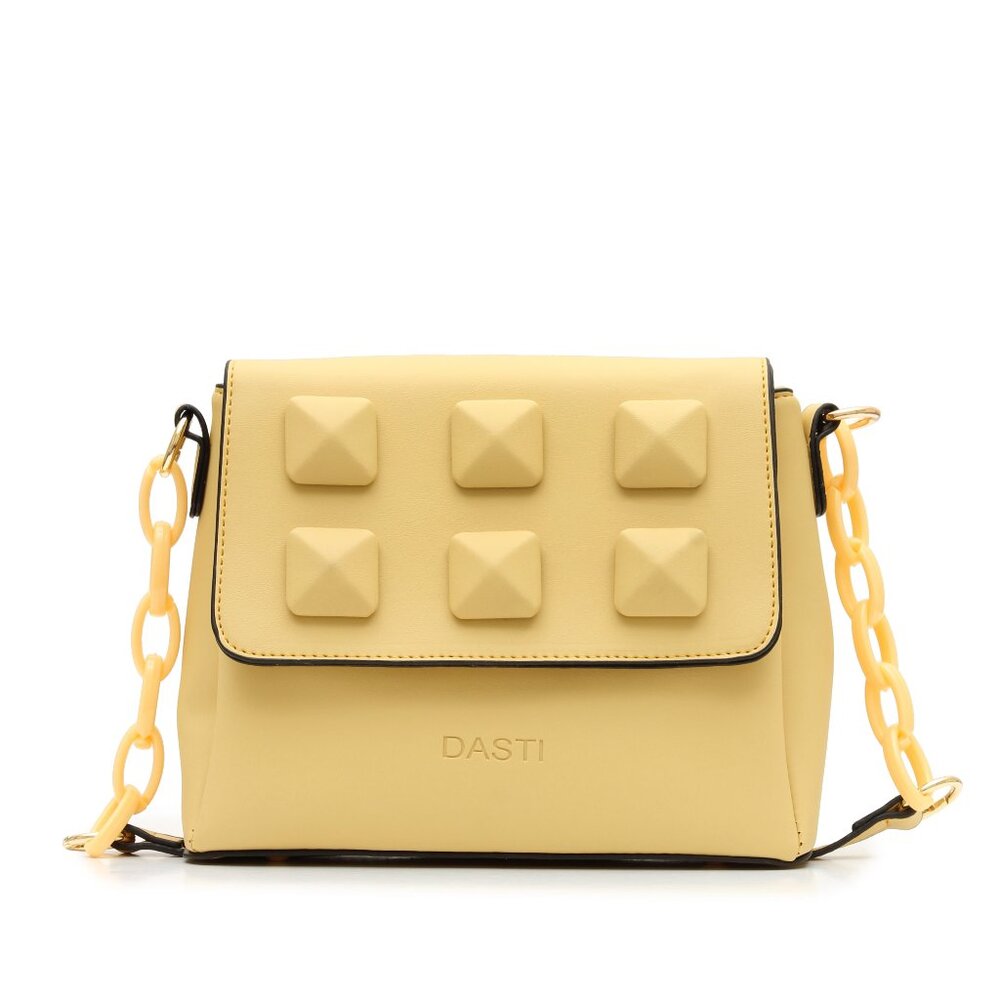 DASTI Studded Crossbody Handbag Yellow – Medium Size Purse + Black Option - Picture 3 of 9